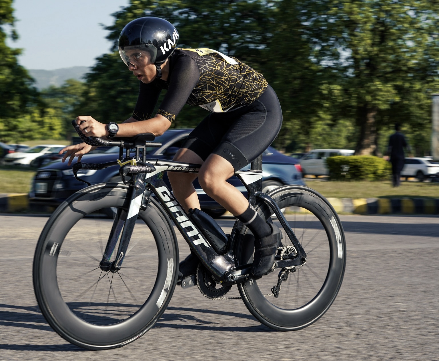 Basim Chaudhry competing in duathlon